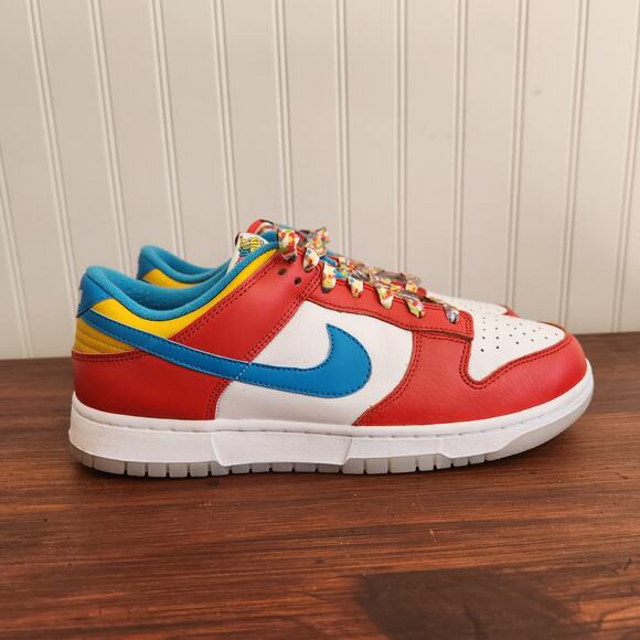 Nike Size 9M/10.5W Low Dunk‎ Fruity Pebbles Red/Blue/Yellow Pre-owned Good Clean - Picture 5 of 15